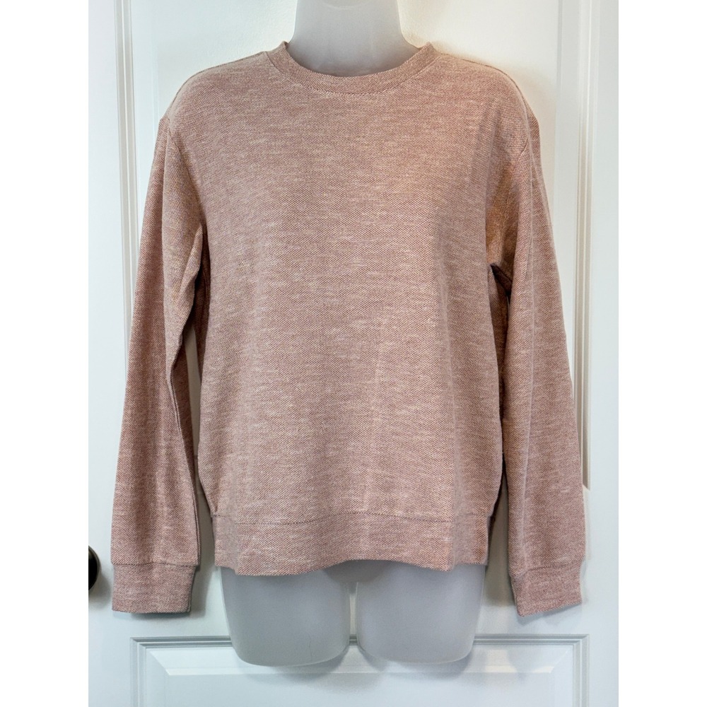 NWT Lou & Grey Petite‎ Pink Marled Knit Crewneck Long Sleeve Pullover Sweater XS